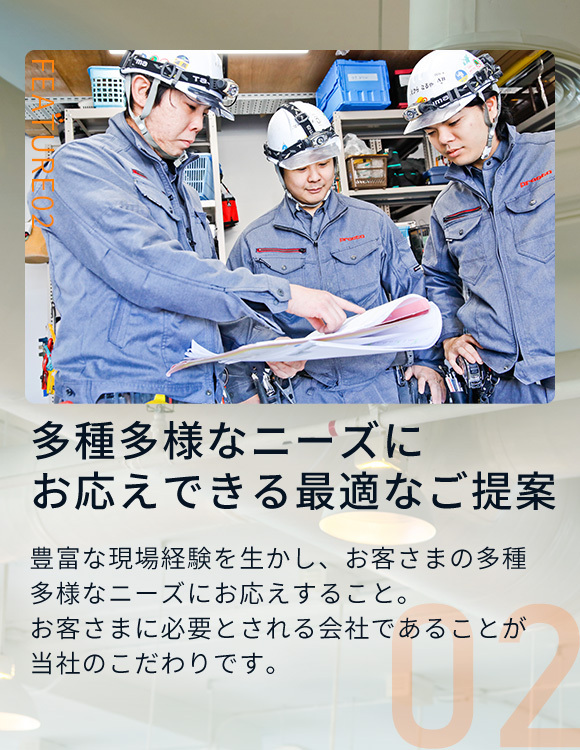 多種多様なニーズにお応えできる最適なご提案